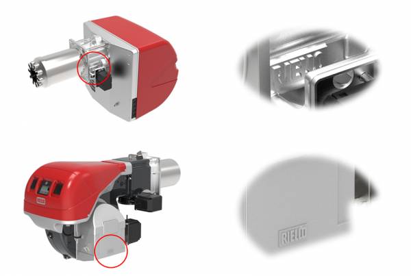 Защитные лэйбы на новых горелках Riello R 28-64 и R 68-130